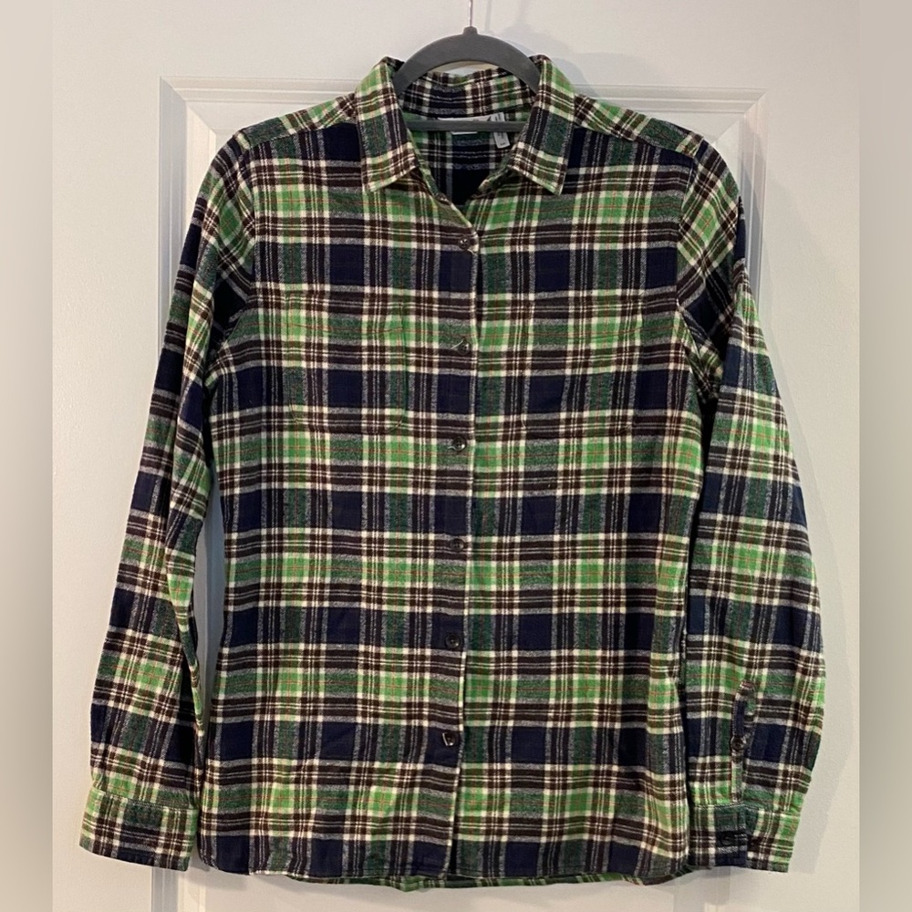 Woolrich Flannel Button Down Shirt - Green / Blue - Sz S - Like New Condition